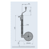 AL-KO Ribbed Jockey Wheel (48mm Shaft, 200 x 50mm Wheel, 300kg Max.) - 1223614